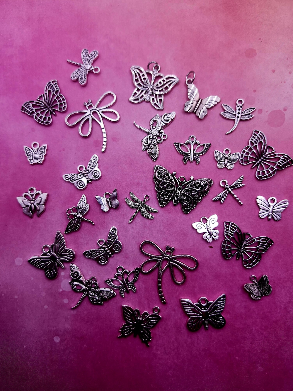 Silver Butterfly & Dragonfly Charms 25 Ct.